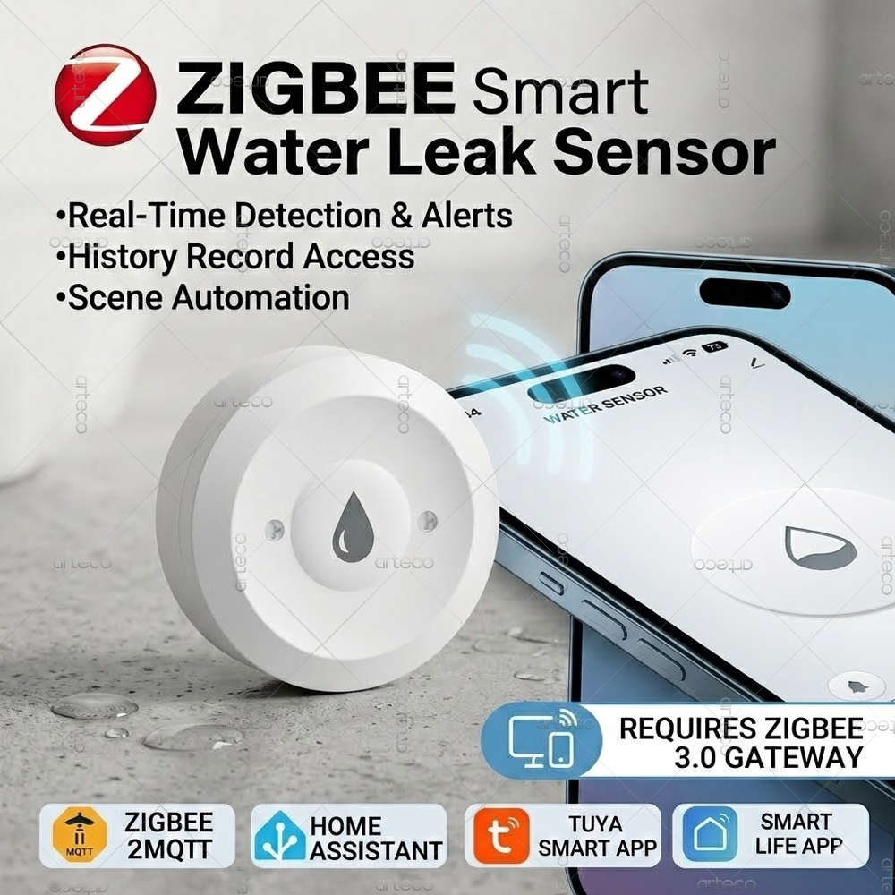 Zigbee Water Sensor Leak Flood - đánh giá và giá Home Assistant Tuya