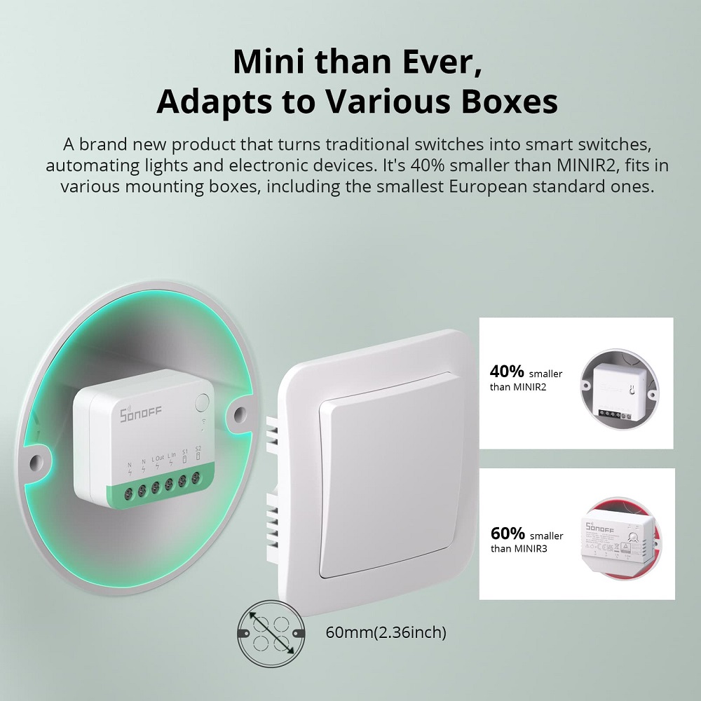 SONOFF MINIR4M Mini WiFi Matte - đánh giá và giá Sonoff
