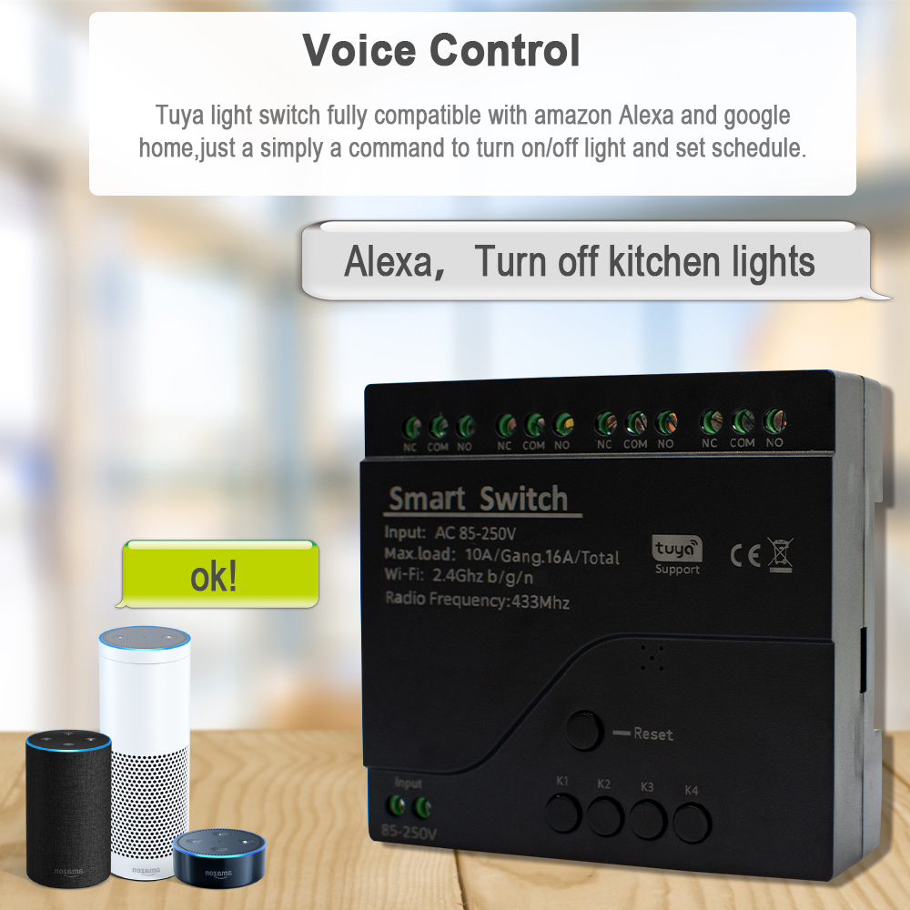 Tuya WIFI 4 Channel Smart Swit - đánh giá và giá Tuya 4 Channel