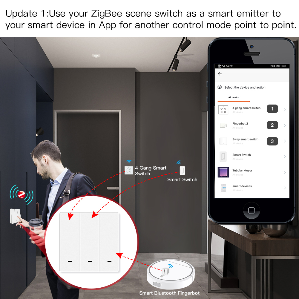 MOES Tuya ZigBee Scene Switch  - đánh giá và giá Smart Relay Tuya