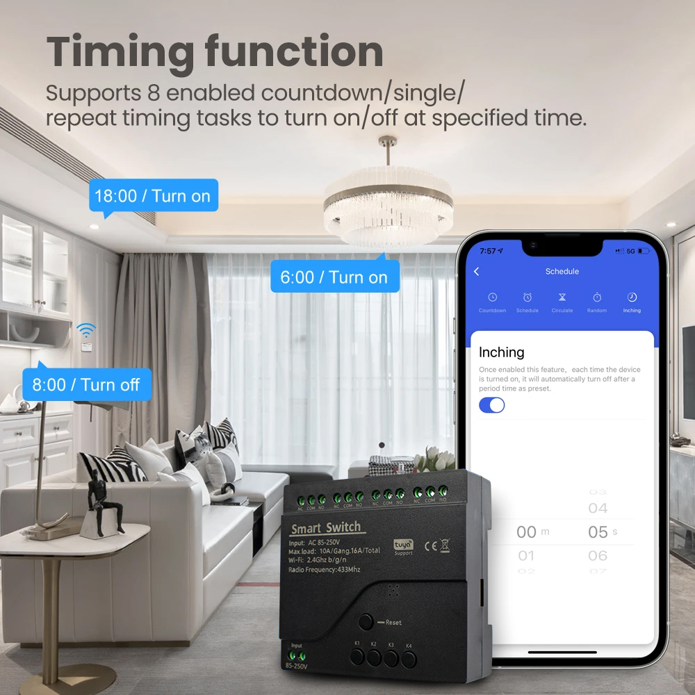 New 4CH Motor Smart Switch WIF - đánh giá và giá Tuya 4 Channel