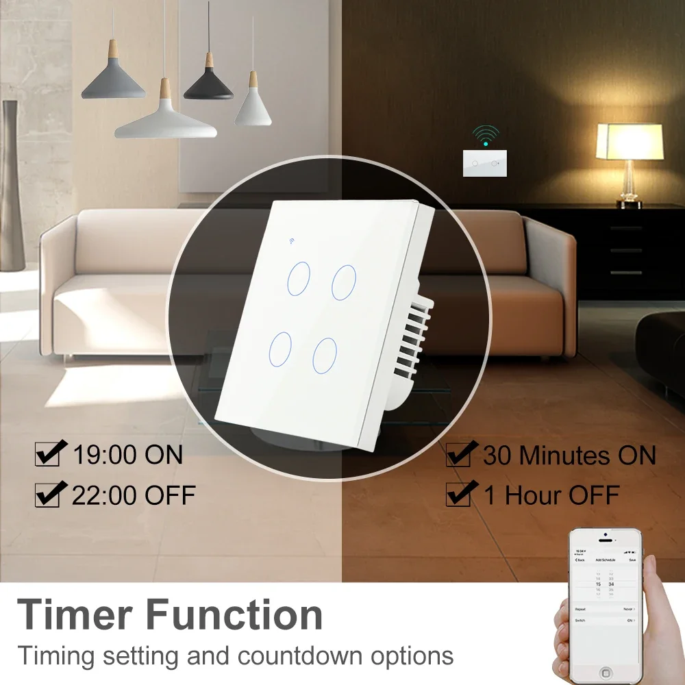 ZigBee 1 2 3 4 Băng Đảng Không - đánh giá và giá Tuya 4 Channel