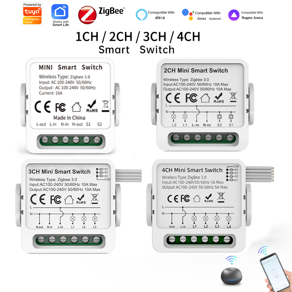 Tuya Zigbee 3.0 Smart Switch 1 - đánh giá và giá Tuya 4 Channel