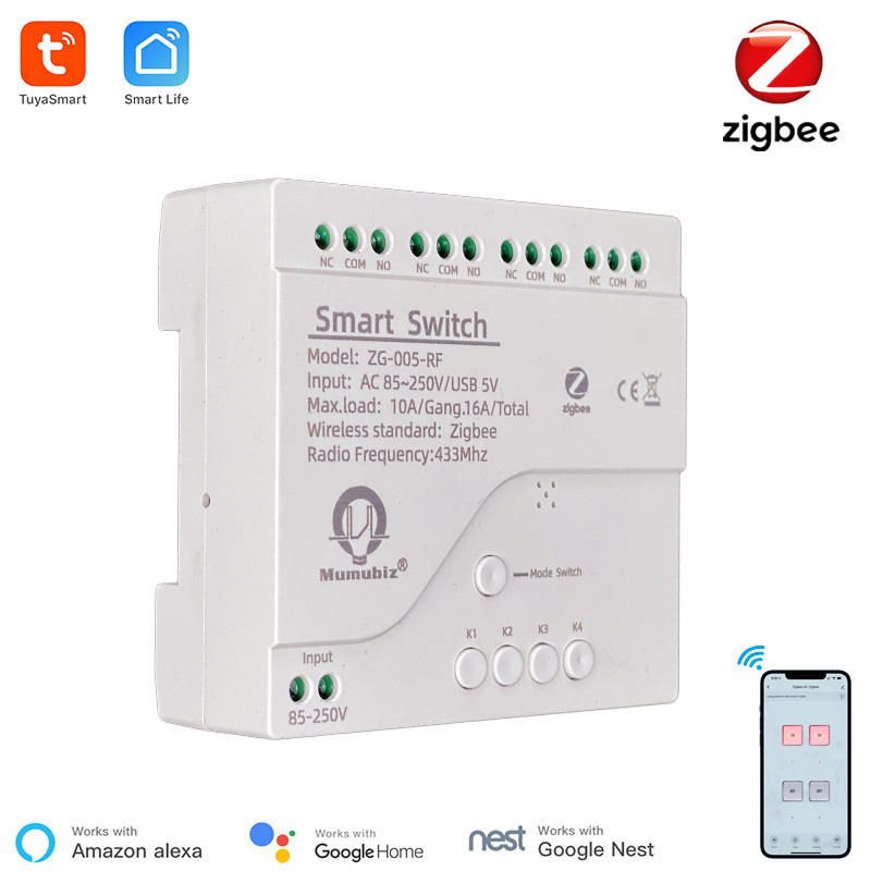 Tuya Smart Zigbee 220V Switch  - đánh giá và giá Tuya 4 Channel