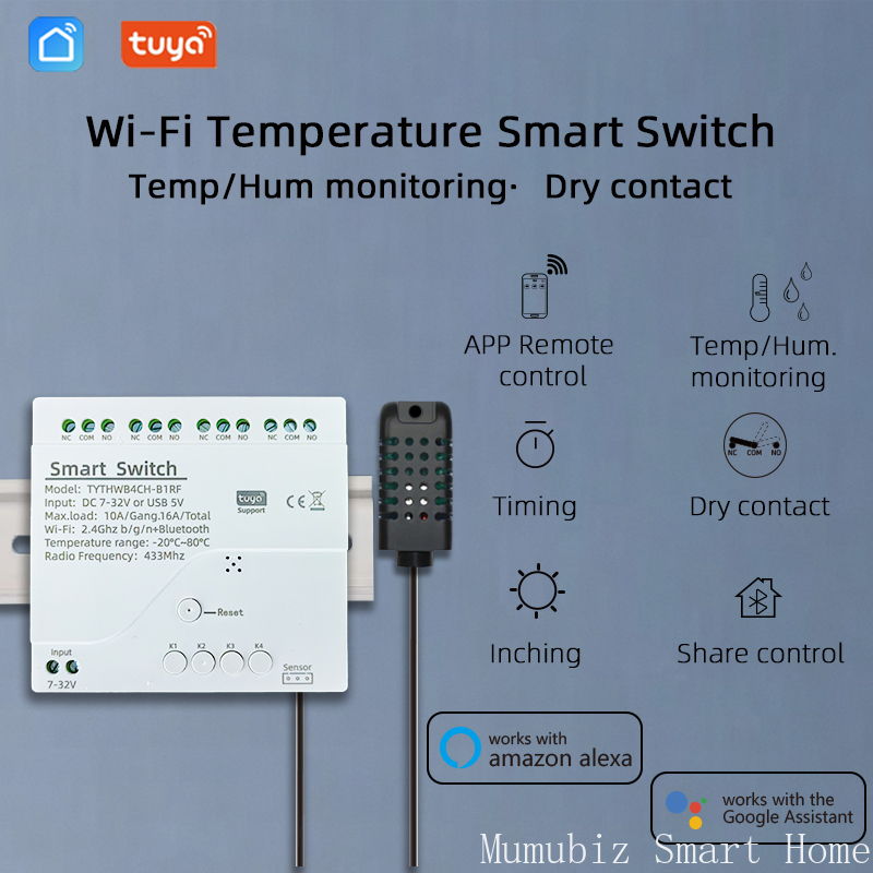 Tuya Smart 7-32V WiFi 4 Channe - đánh giá và giá Tuya 4 Channel