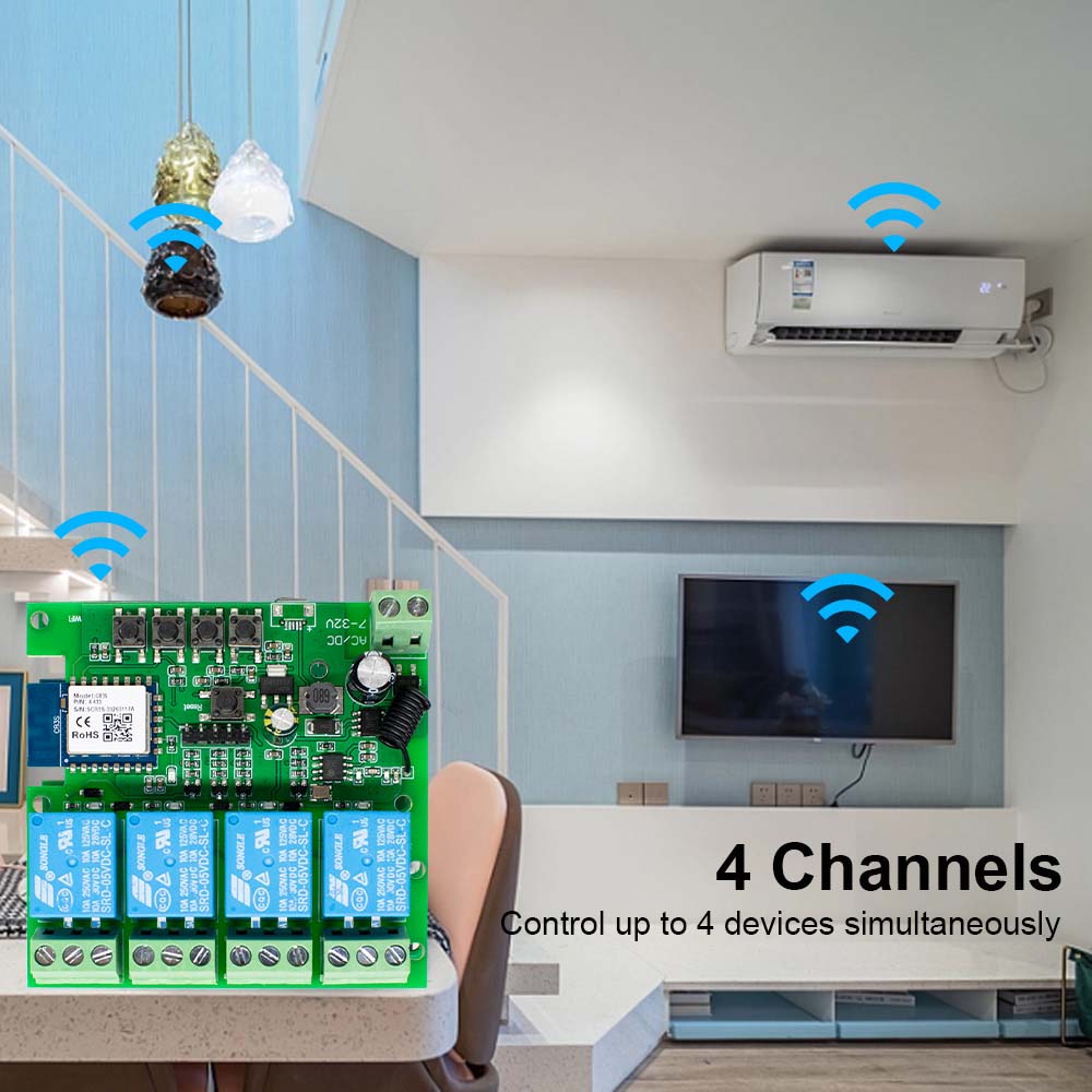 4CH Tuya Wifi Smart Relay 4 Ch - đánh giá và giá Tuya 4 Channel