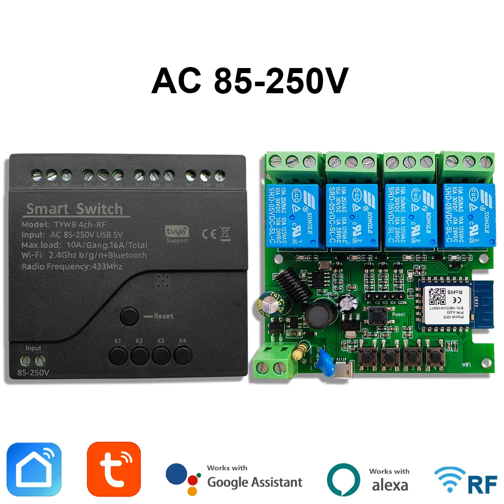 Tuya AC 85-250V 4 Channel Wifi - đánh giá và giá Sonoff Mini R4