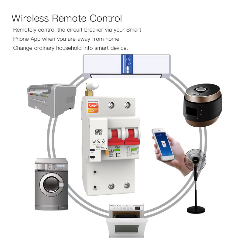 Smart Wifi Circuit Breaker 2P  - đánh giá và giá Tuya Smart