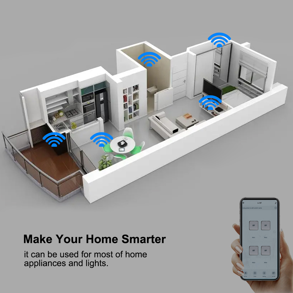 Smart Switch 4CH Relay Module  - đánh giá và giá Tuya 4 Channel