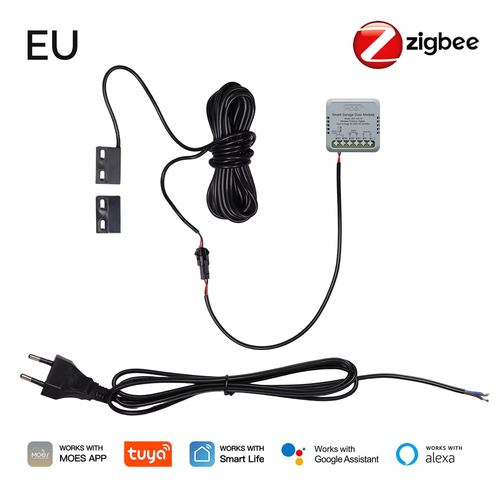 MOES Zigbee Garage Door Contro - đánh giá và giá Home Assistant Tuya