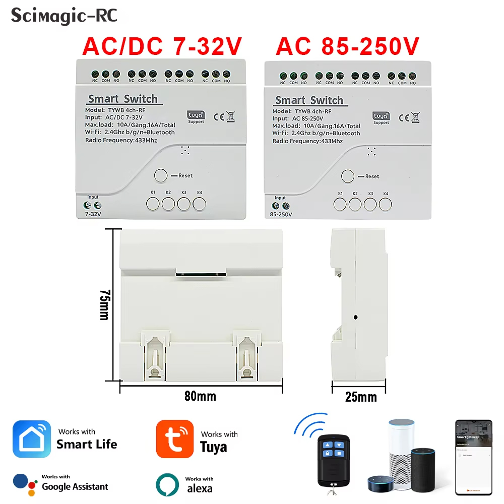 4CH Wifi Smart Relay 4 Channel - đánh giá và giá Tuya 4 Channel