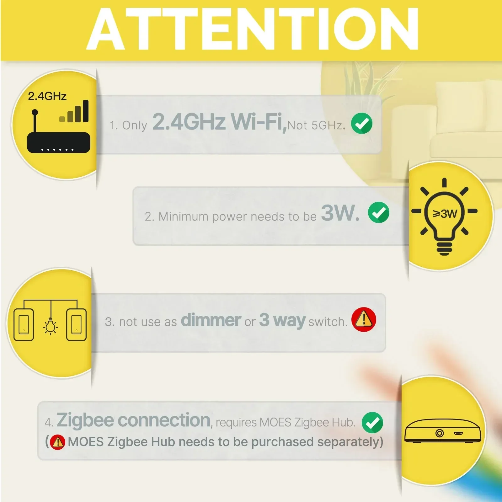 MOES Tuya ZigBee Smart Light S - đánh giá và giá Sonoff Basic