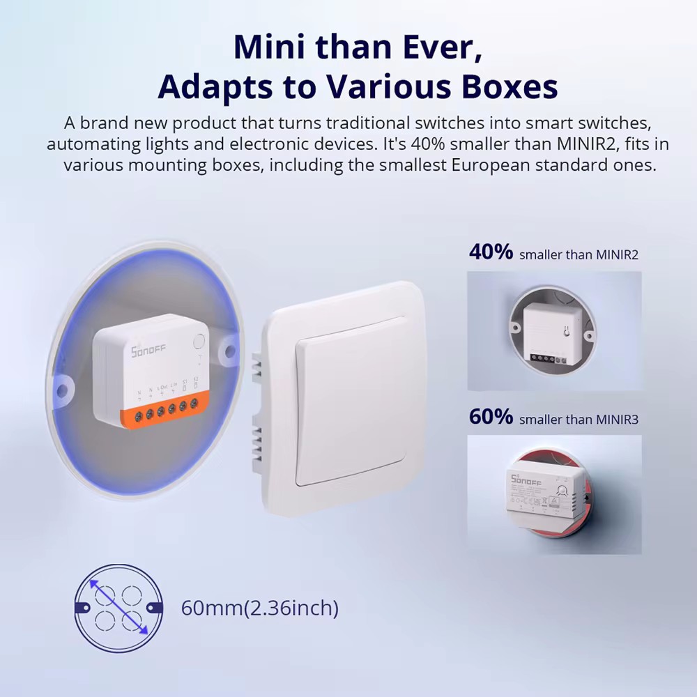 Smart Wifi Switch SONOFF Mini  - đánh giá và giá Sonoff Mini R4